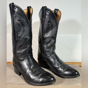Vintage Ben Miller Collection Men’s Cowboy Boots Size 8 D Black Leather M1100